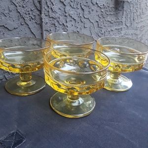 4 Kings Crown thumbprint Yellow Sherbet Dish/Cup